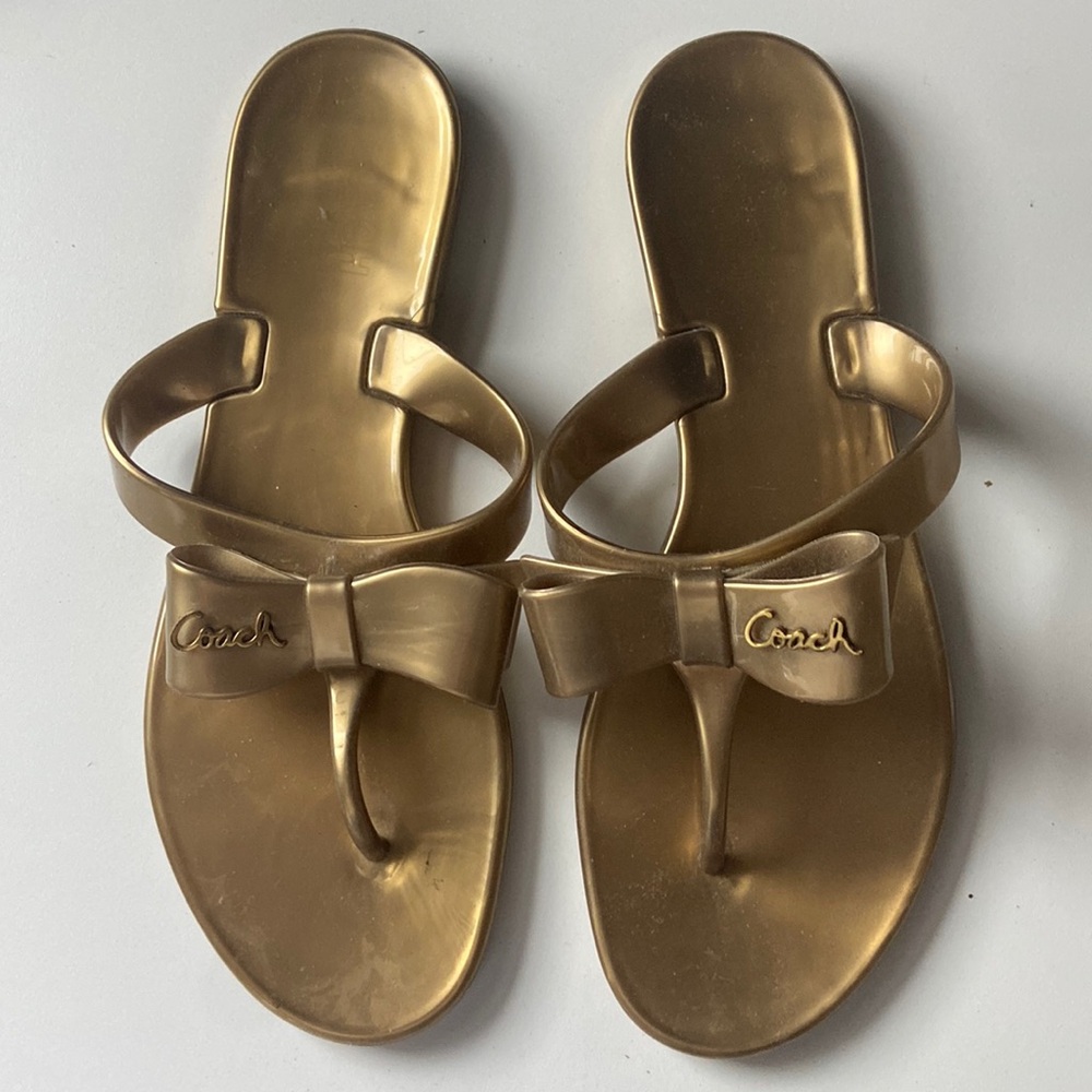 Gold Coach sandals size 7